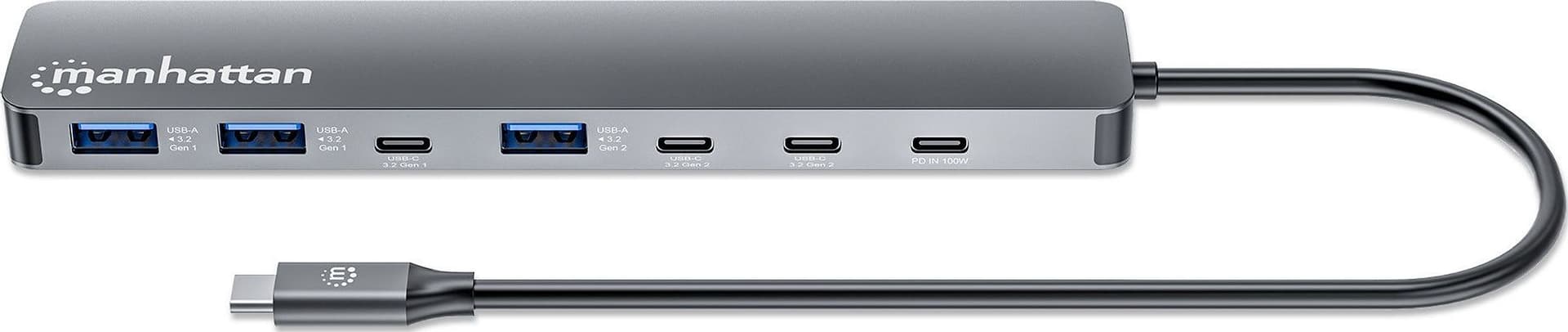 Hub 7 porte USB3.2 10G/5G 4x USB-C&trade + 3x USB-A con Power Delivery - 9
