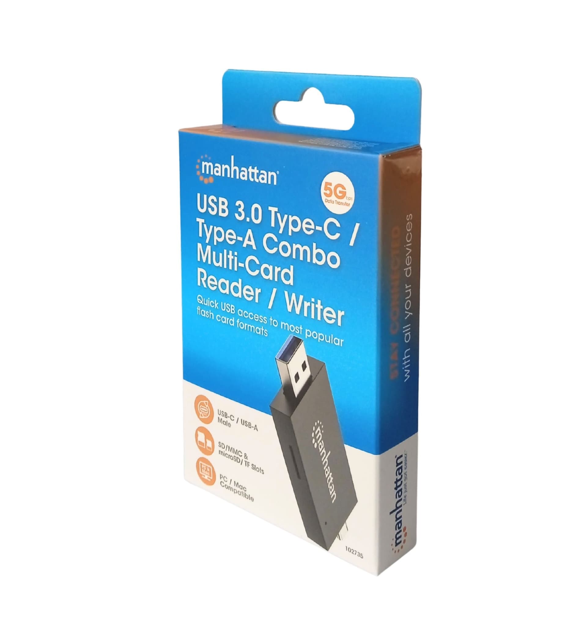Lettore/Scrittore USB 3.0 Combo USB-C&trade/USB-A Multi-Schede - 16