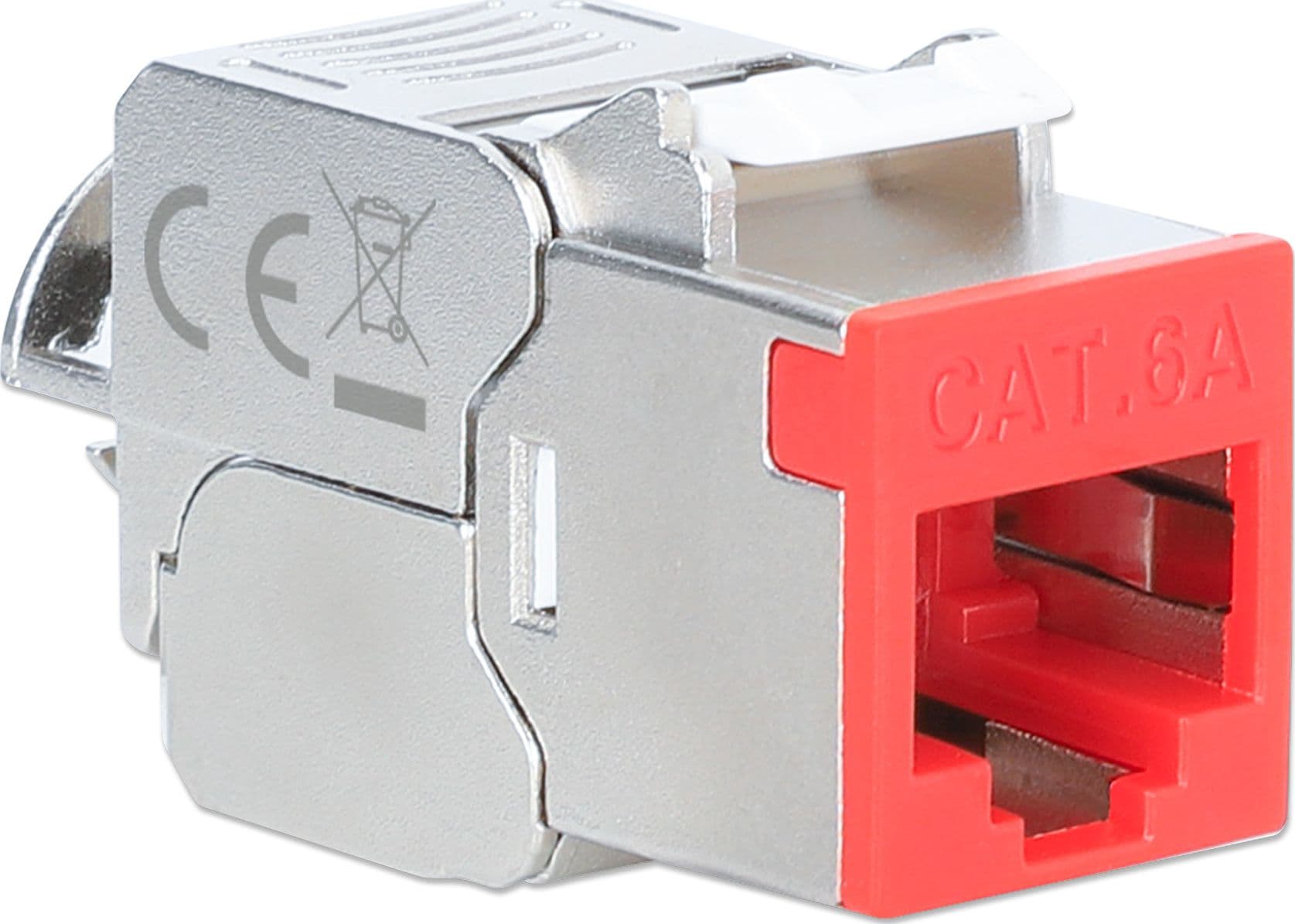 Frutto Keystone RJ45 Cat.6A 10G Slim STP Toolless Rosso - 2
