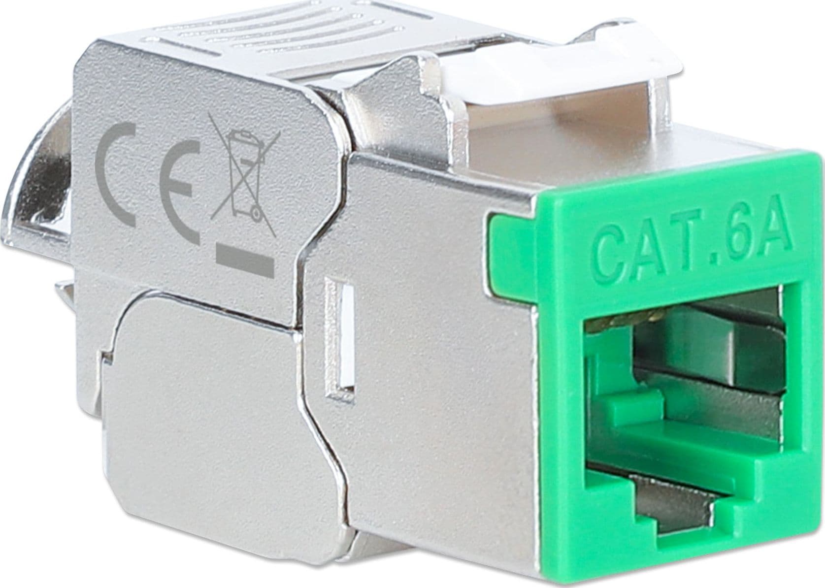 Frutto Keystone RJ45 Cat.6A 10G Slim STP Toolless Verde - 14
