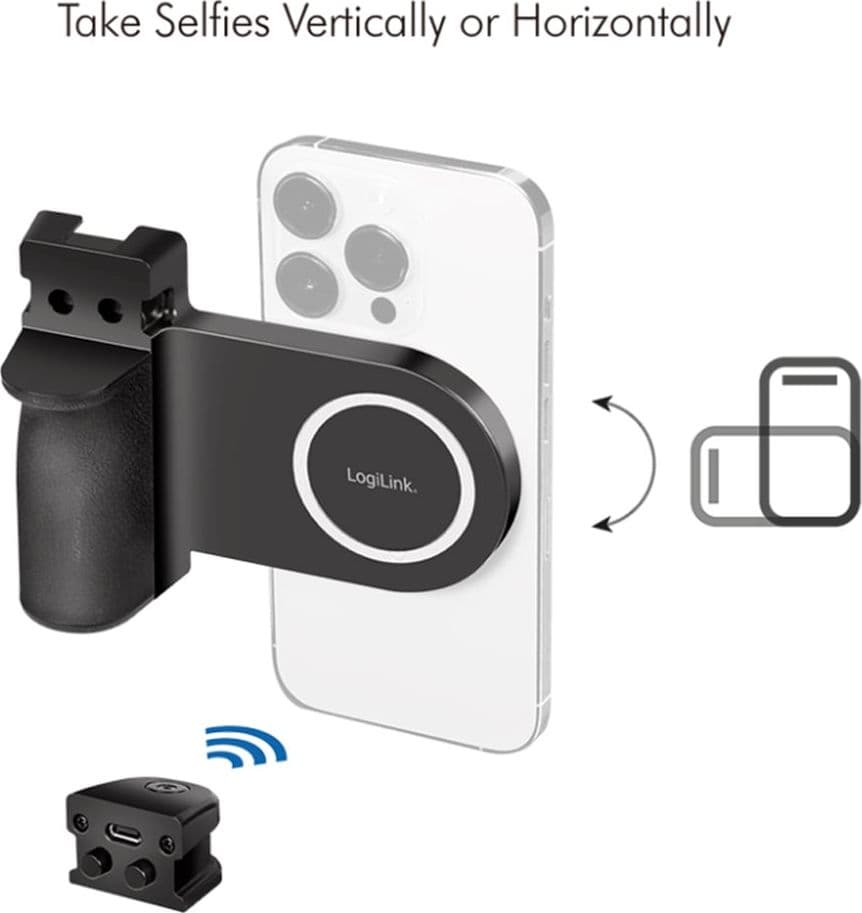 Impugnatura Magnetica per Smartphone con Telecomando Wireless e Luce a 3 Livelli di Luminosit&agrave - 8