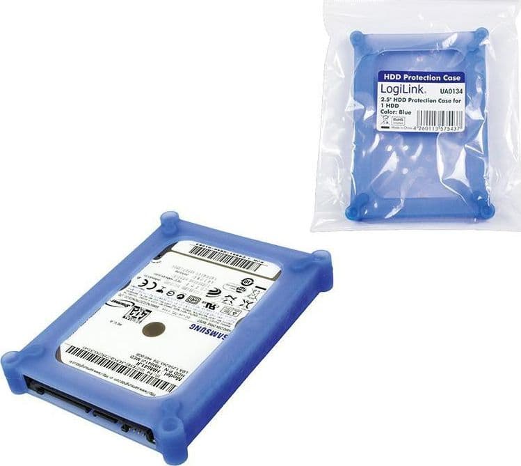 Scatola di Protezione per 1 HDD 2,5'' in Silicone Azzurro - 6