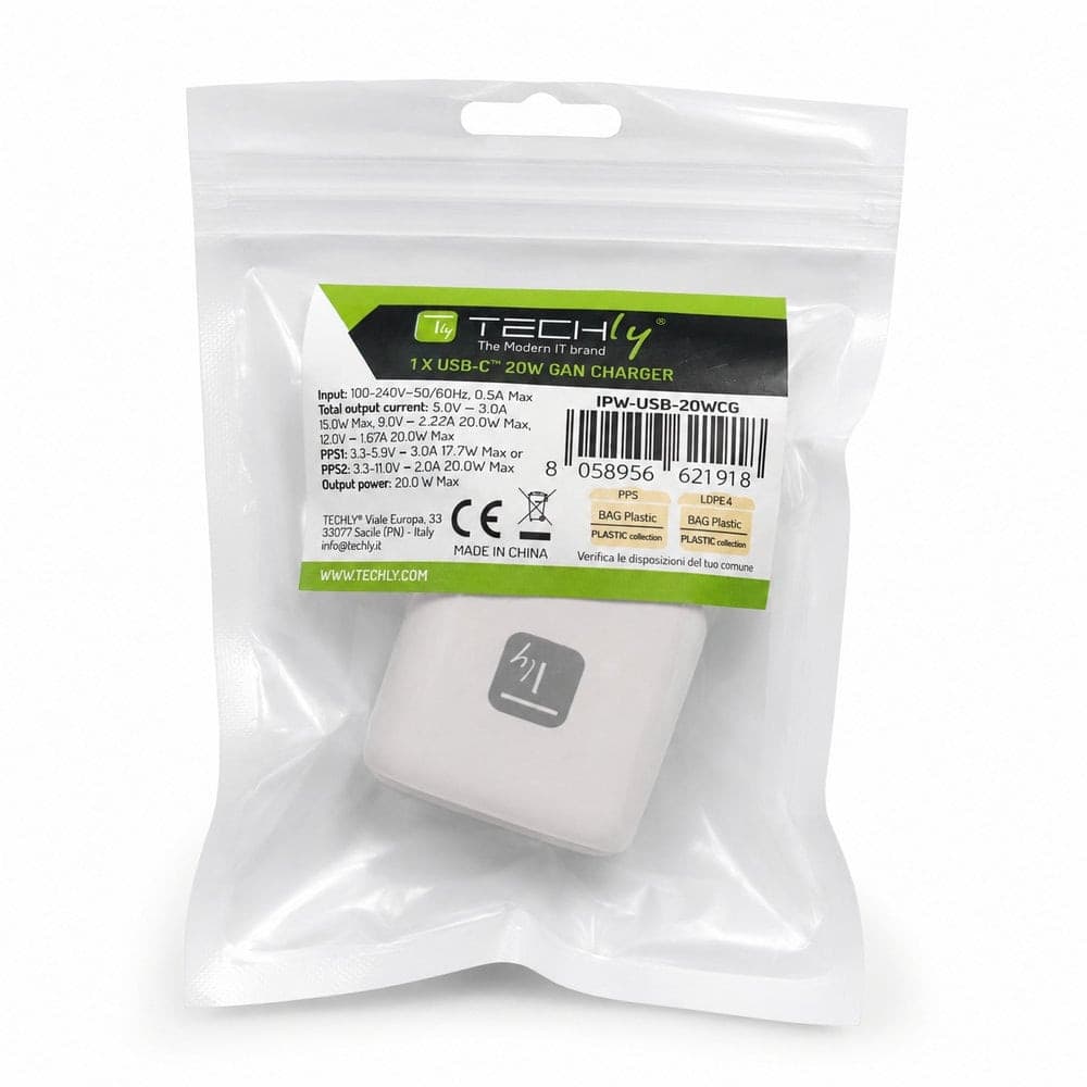 Caricatore Alimentatore GaN USB-C&trade da Muro 20W - 15