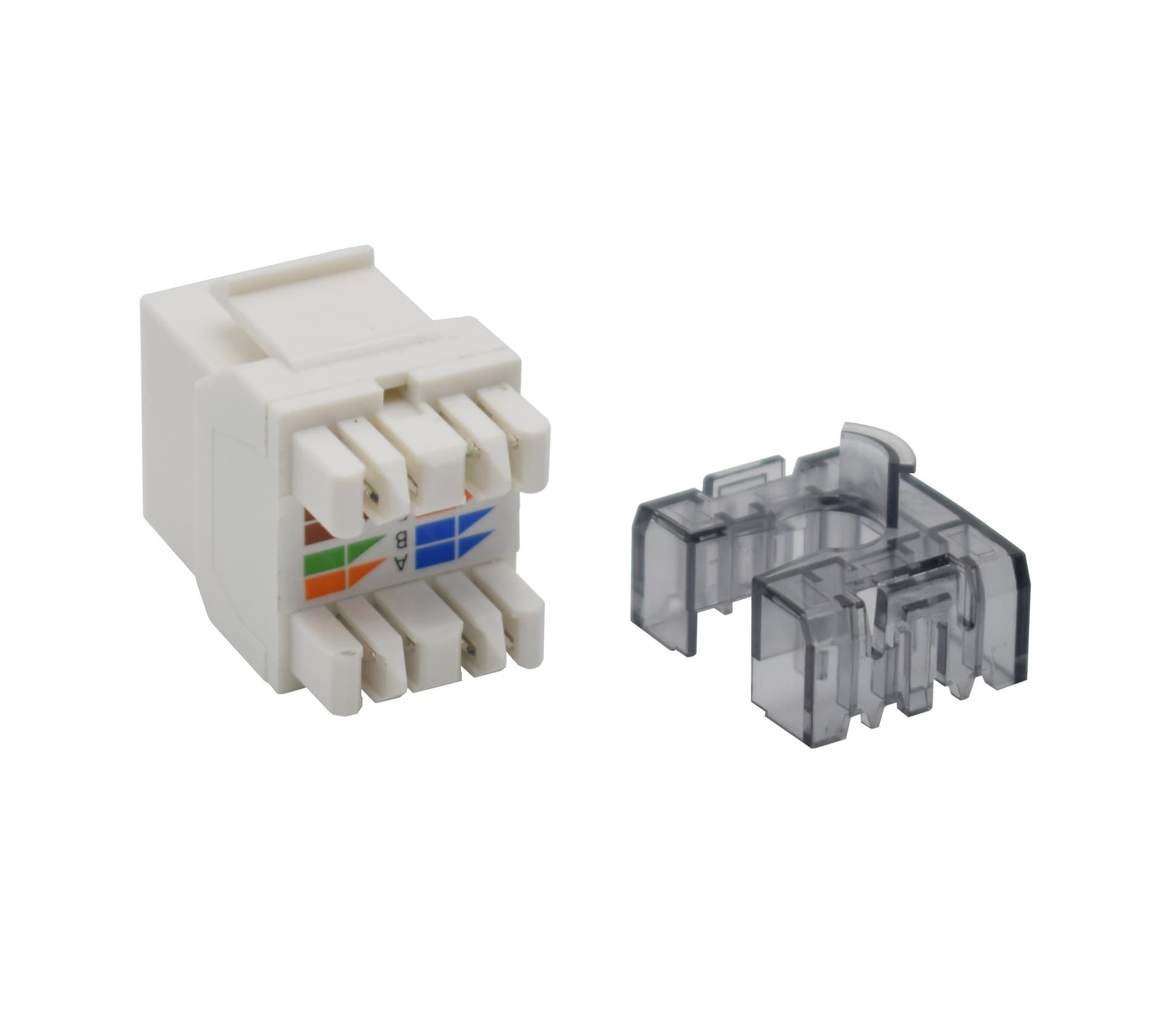 Frutto Keystone RJ45 Cat.6 UTP 180&deg Toolless Bianco - 11