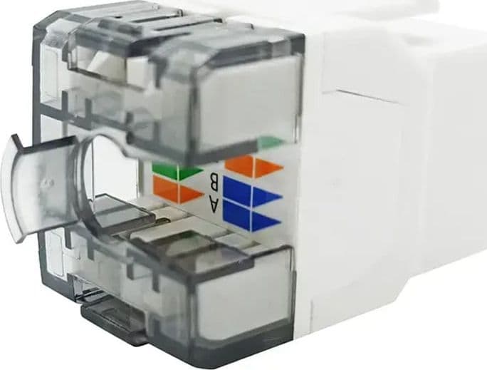 Frutto Keystone RJ45 Cat.6 UTP 180&deg Toolless Bianco - 3