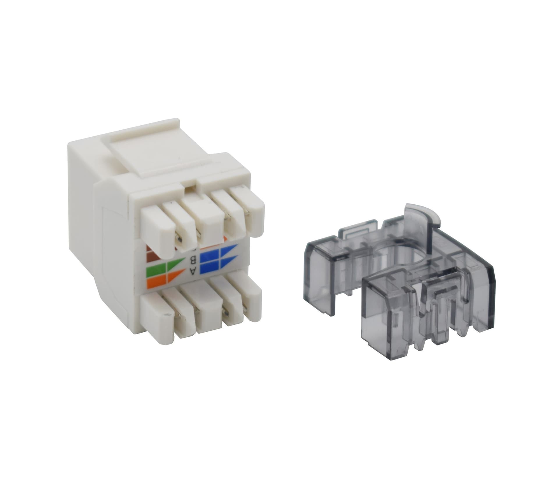 Frutto Keystone RJ45 Cat.6 UTP 180&deg Toolless Bianco - 6