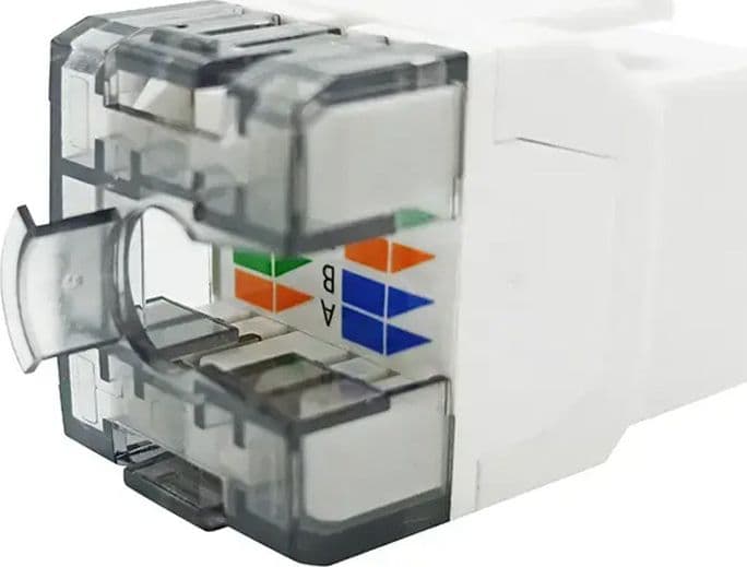 Frutto Keystone RJ45 Cat.6 UTP 180&deg Toolless Bianco - 8