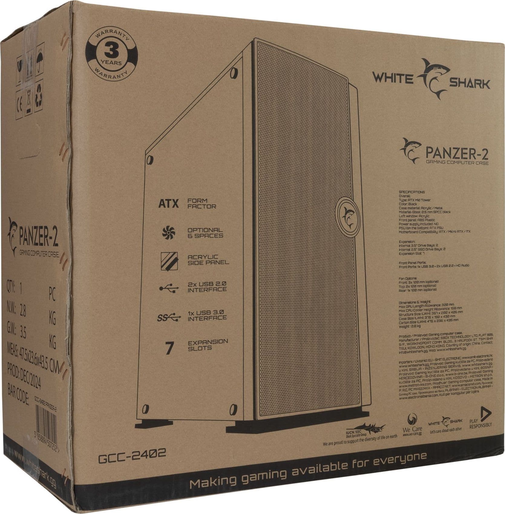 Case PC Chassis ATX Mid Tower Nero - 2