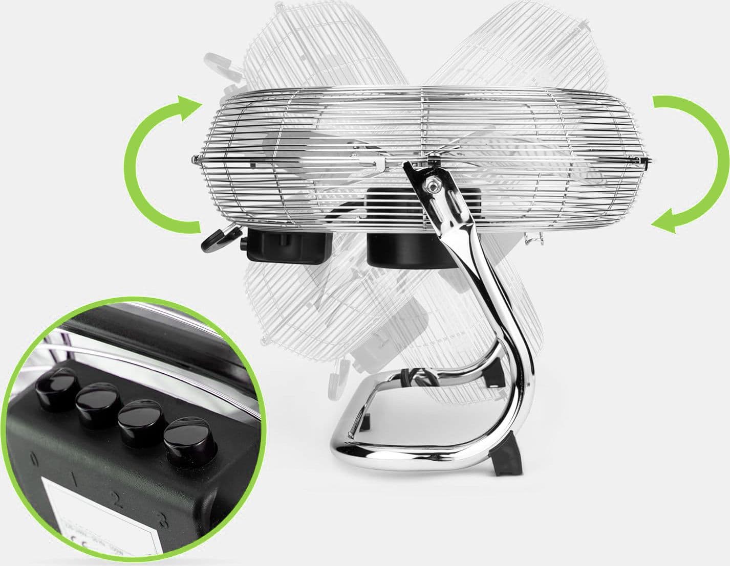 Ventilatore Industriale da Pavimento Diametro 45 cm 3 Livelli di Potenza - 9