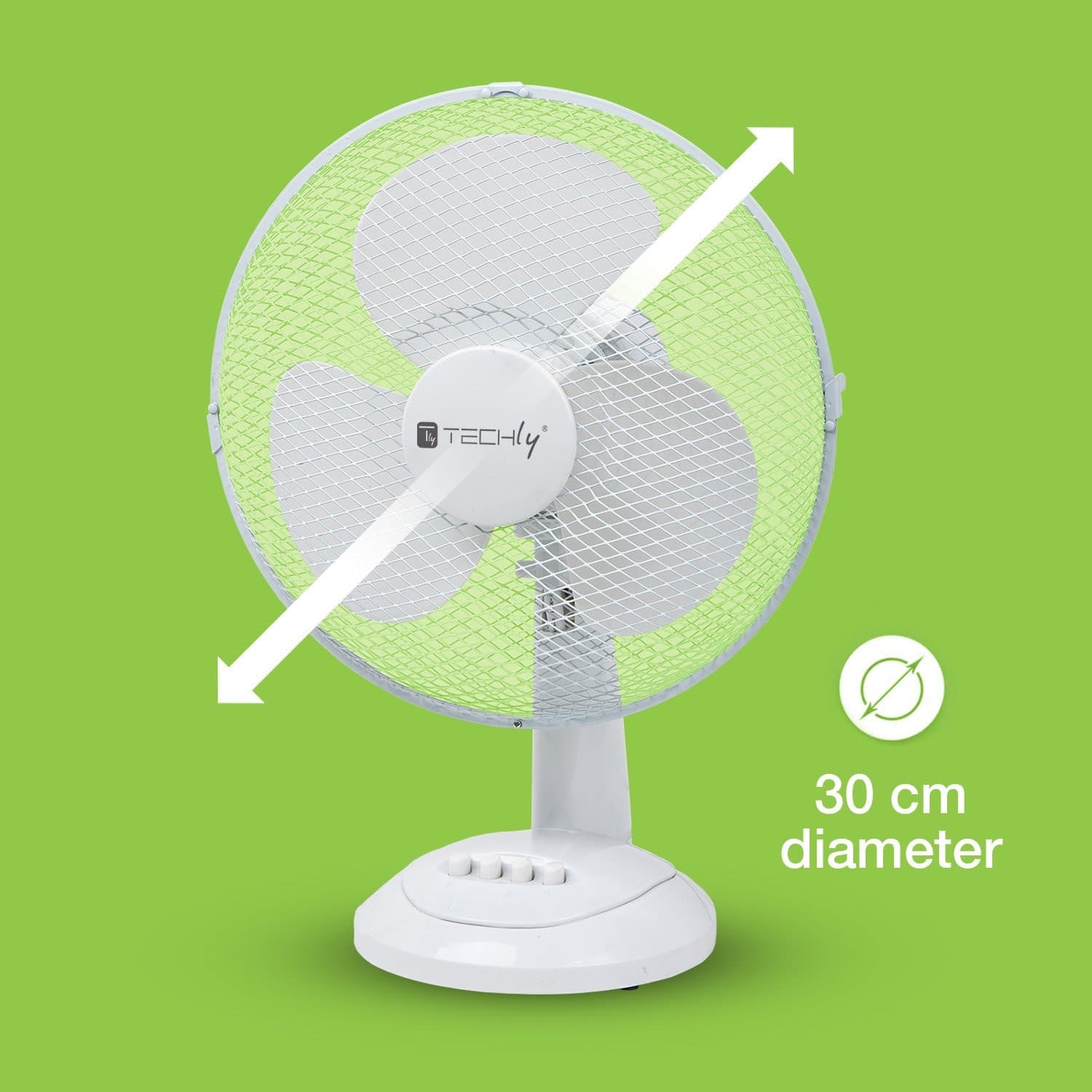 Ventilatore Rotante da Tavolo Diametro 30 cm a 3 Velocit&agrave - 11