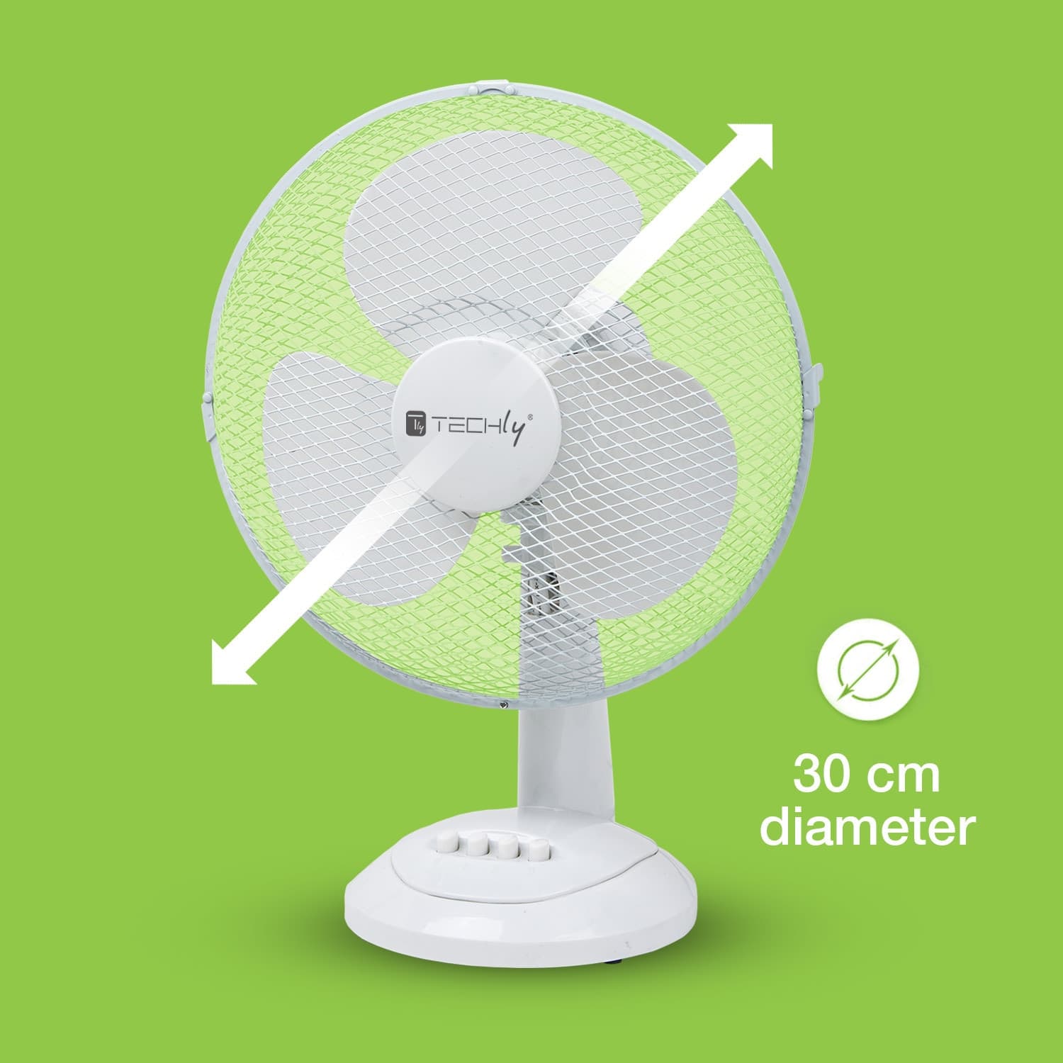Ventilatore Rotante da Tavolo Diametro 30 cm a 3 Velocit&agrave - 7