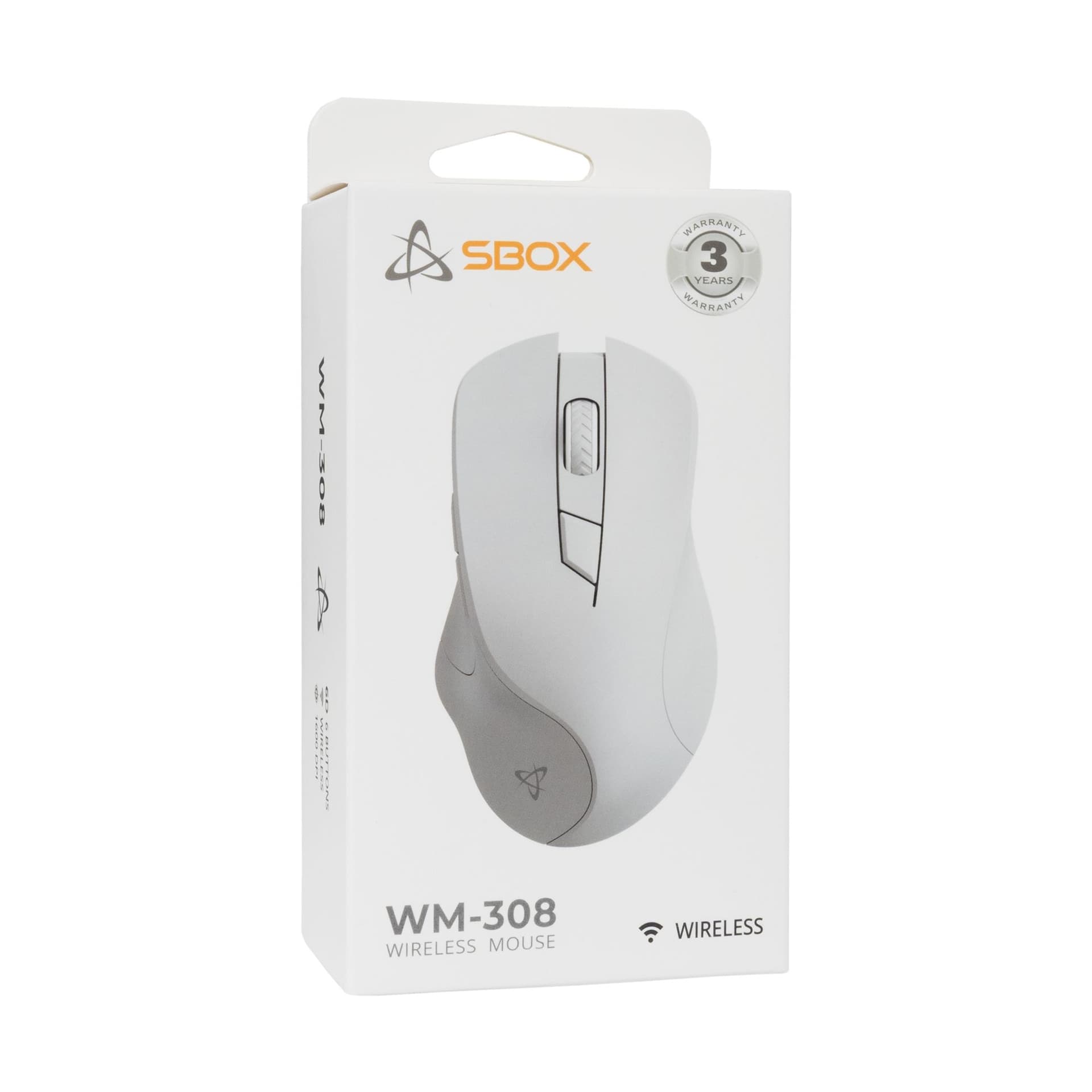 Mouse Ottico Wireless 1600 Dpi 6D Bianco, WM-308W - 2