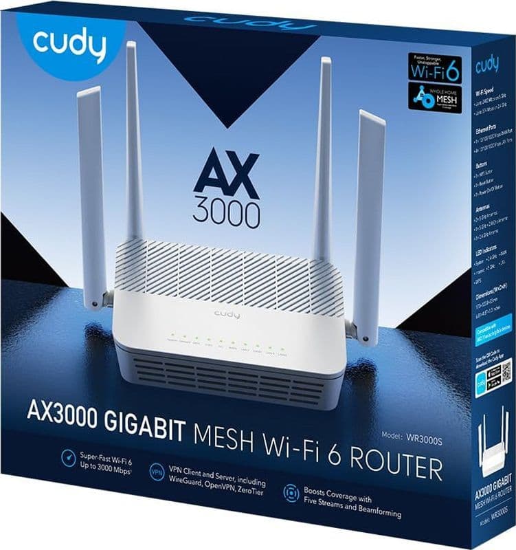Mesh Router Wi-Fi 6 AX3000 Dual Band Gigabit, WR3000S - 2