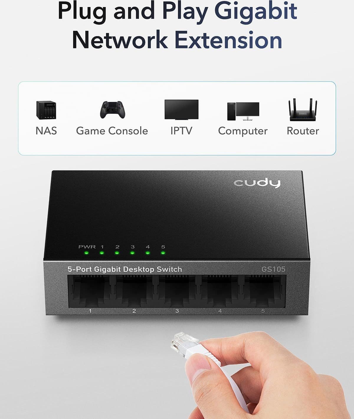 Switch Desktop Gigabit a 5 Porte, GS105 - 3
