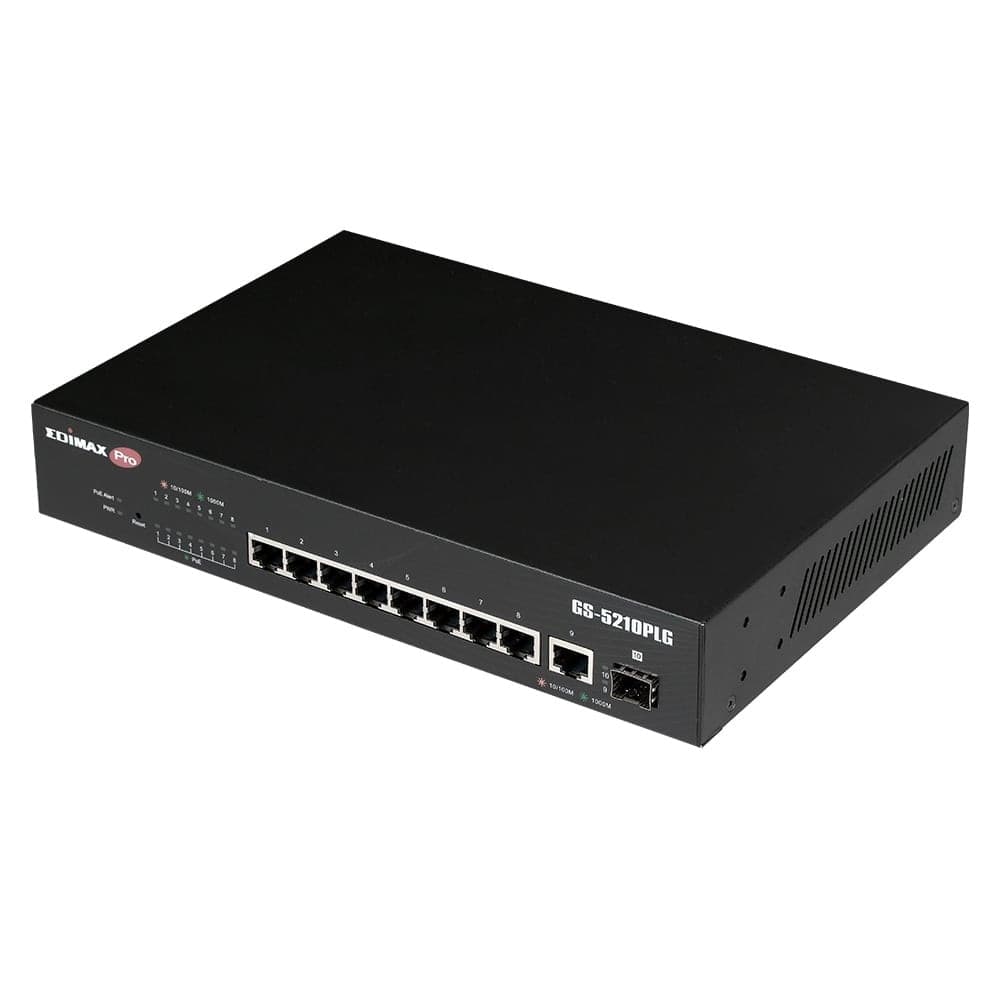 Smart Switch Web 10 porte Gigabit PoE+ 1 porta SFP, GS-5210PLG