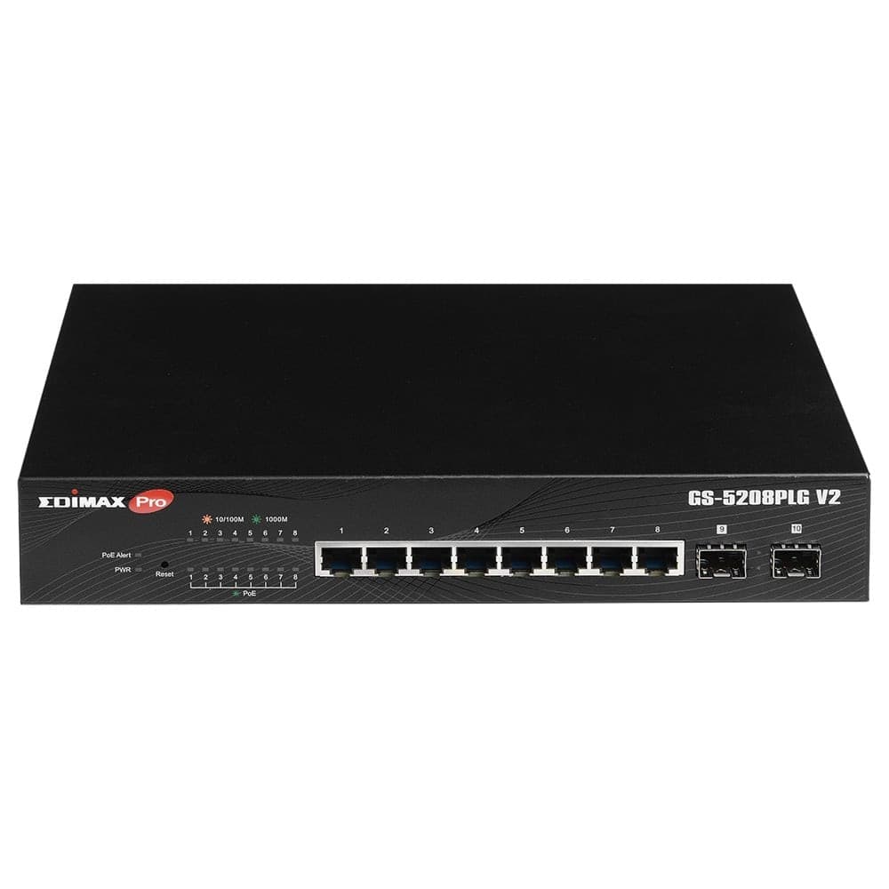 Smart Switch Web 10 porte Gigabit PoE+ 2 porte SFP, GS-5208PLG V2 - 2
