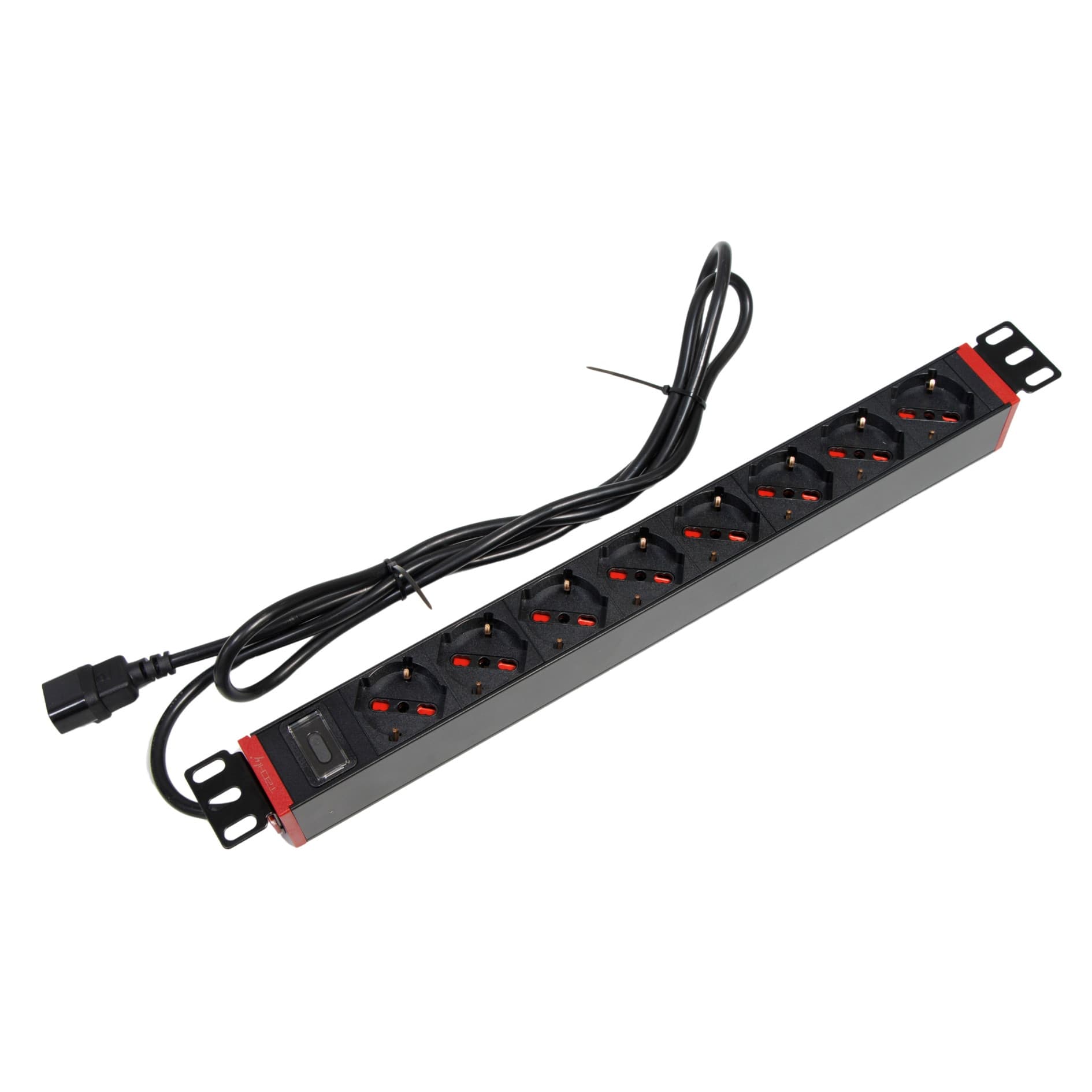 Multipresa 8 Posti da Rack 19'' con Staffe Ruotabili a 360&deg VDE 10A - 5