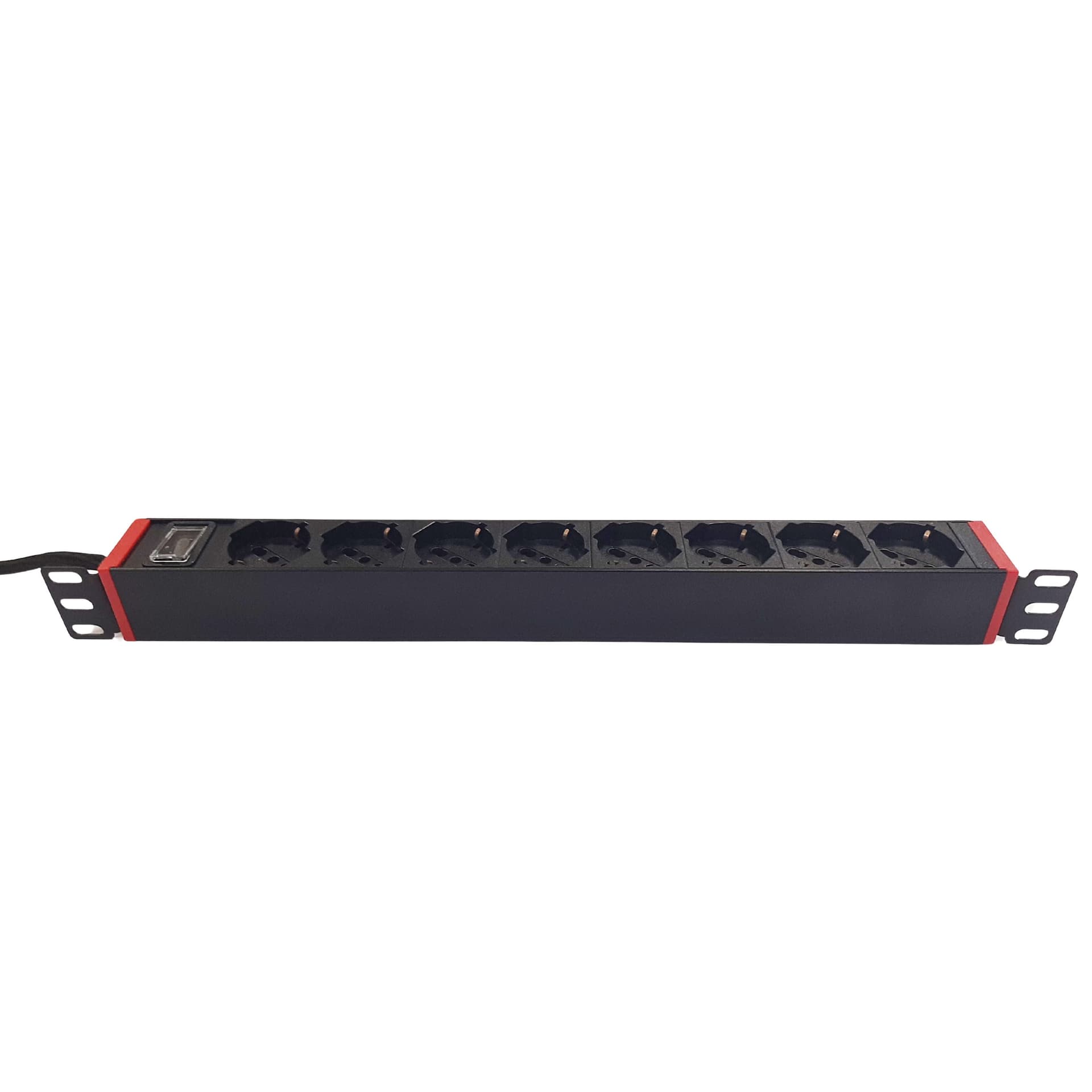 Multipresa 8 Posti da Rack 19'' con Staffe Ruotabili a 360&deg VDE 10A - 8