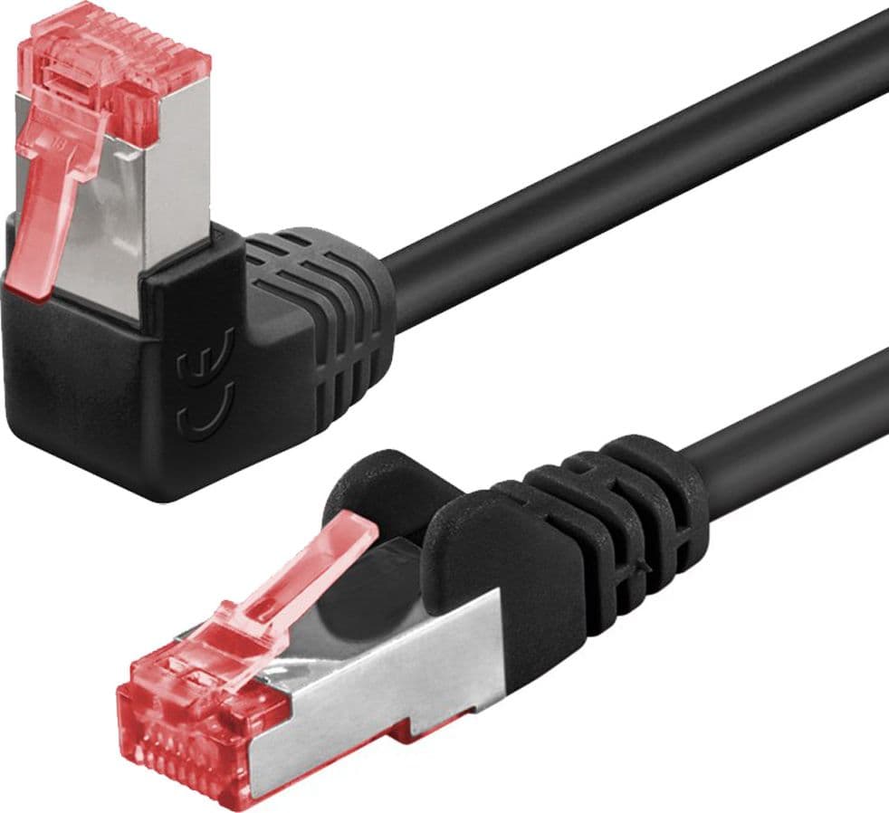Cavo di rete Patch Connettore Angolato 90&deg Rame Cat.6 S/FTP 0,5m Nero - 7
