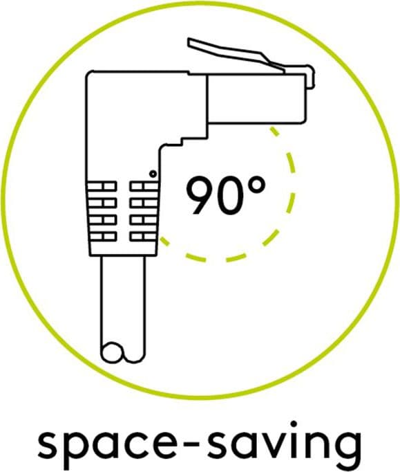 Cavo di rete Patch Connettore Angolato 90&deg CCA Cat.6A UTP 1m Bianco - 8