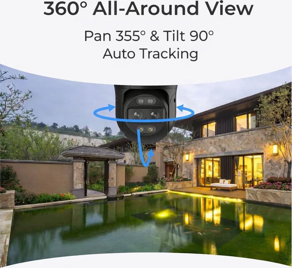 Telecamera di Sicurezza IP PoE 8MP 4K PTZ con Auto-Zoom Tracking, Serie P760 - 15