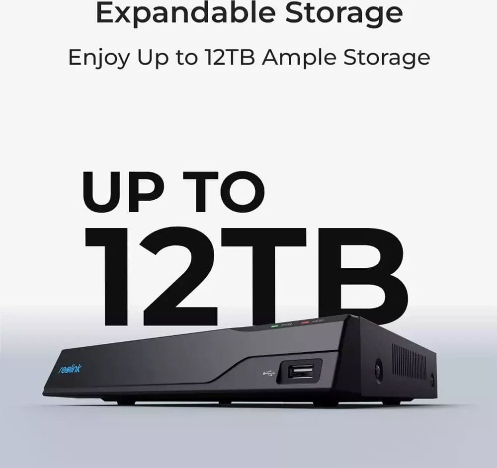 Videoregistratore NVR 4K PoE 16CH 4TB HDD con HDMI e VGA, NVS16 - 4