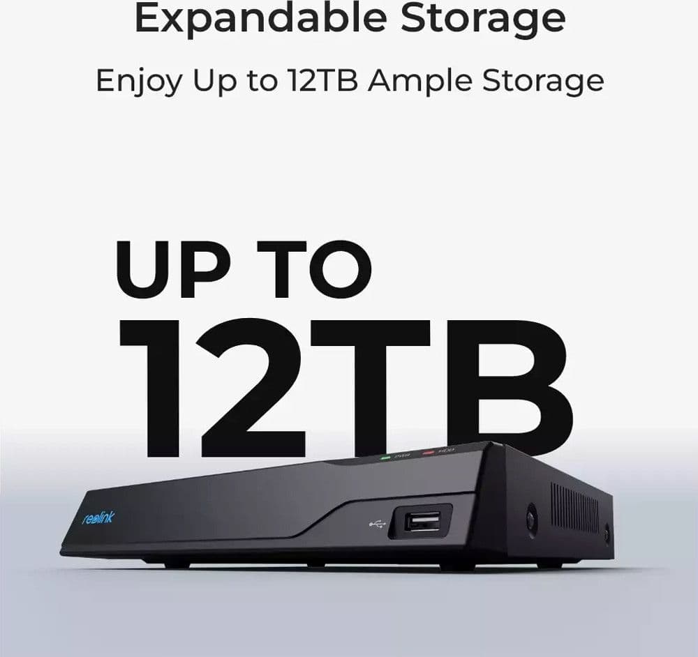 Videoregistratore NVR 4K PoE 16CH 4TB HDD con HDMI e VGA, NVS16 - 9
