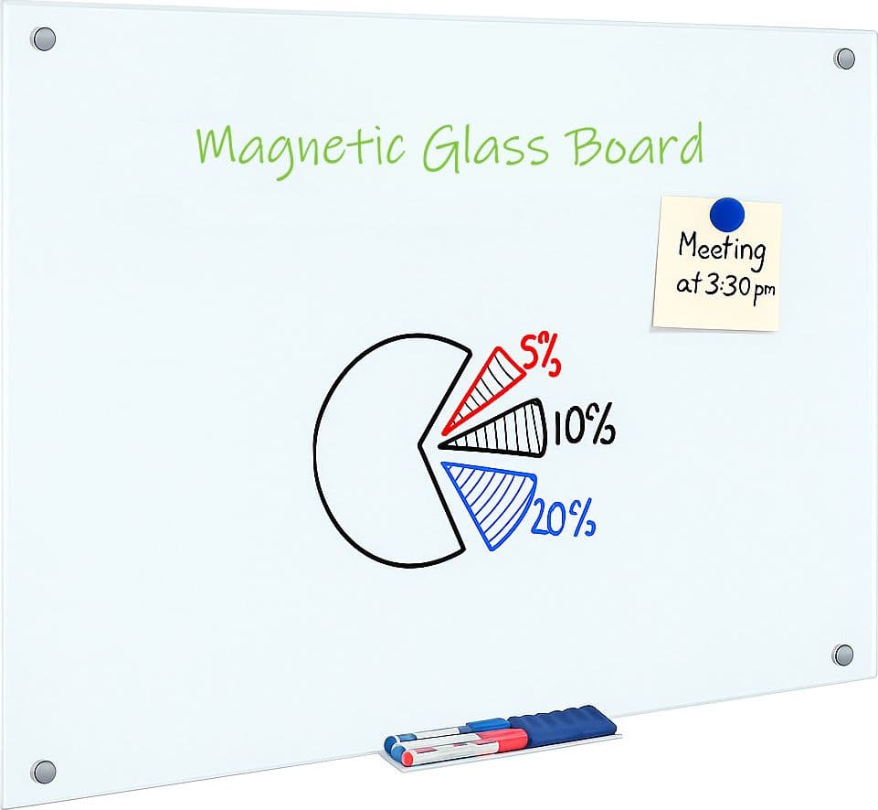 Lavagna Magnetica in Vetro Bianco 60x90 cm - 11