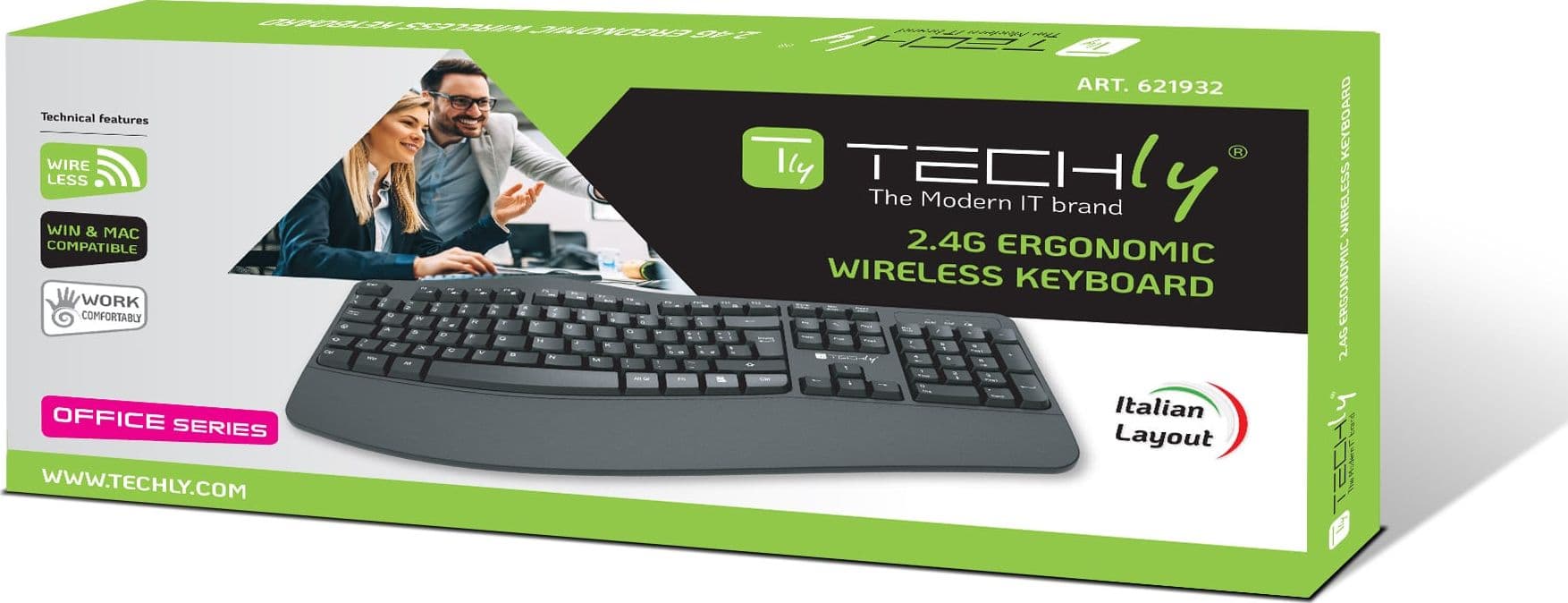 Tastiera Ergonomica Wireless Slim Design Curvo - 12