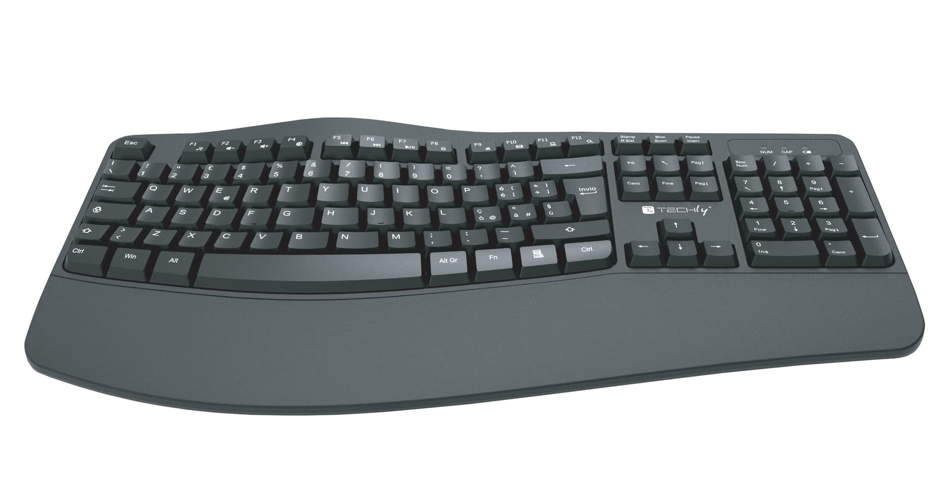Tastiera Ergonomica Wireless Slim Design Curvo - 13