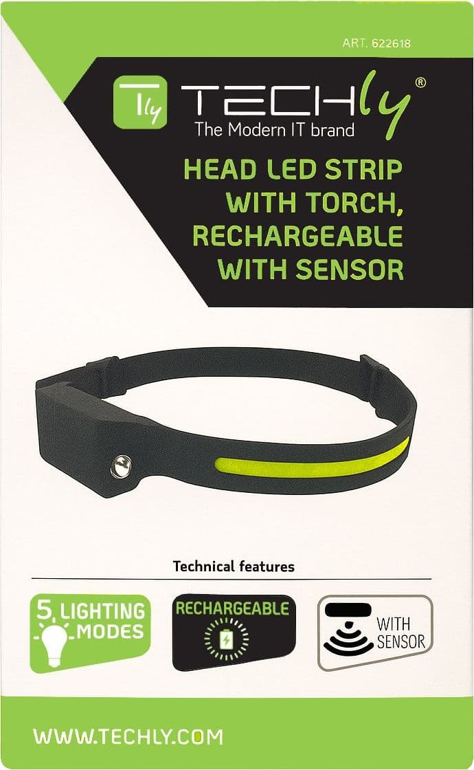 Lampada Frontale con Torcia e Striscia LED con Sensore e Ricarica USB-C&trade - 2