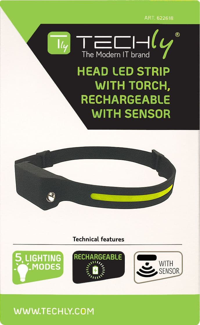 Lampada Frontale con Torcia e Striscia LED con Sensore e Ricarica USB-C&trade - 7