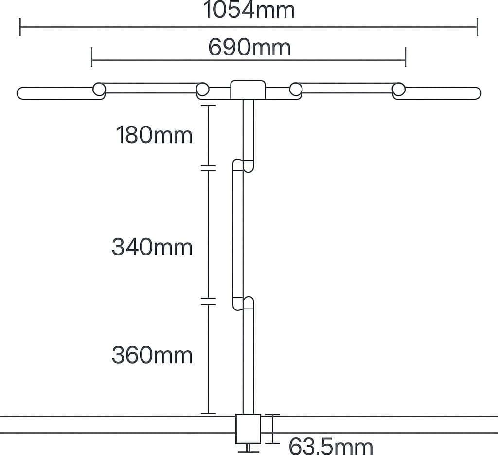 Lampada LED a Tripla Sorgente Luminosa con Braccio Regolabile e Attacco a Morsetto - 10