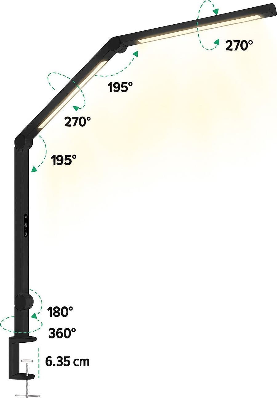 Lampada LED a Doppia Sorgente Luminosa con Braccio Regolabile e Attacco a Morsetto - 5