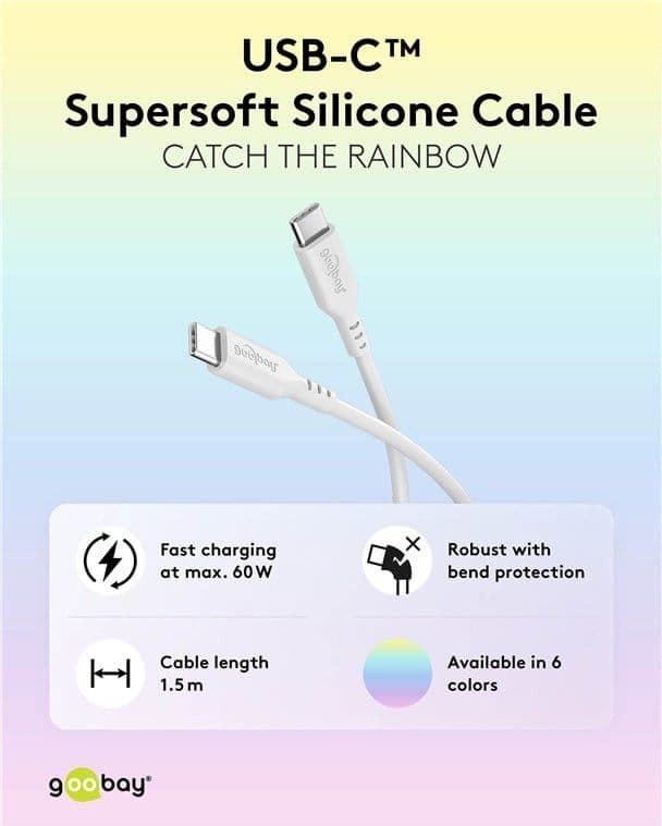 Cavo USB-C&trade Maschio/Maschio USB 2.0 in Silicone 1,5 metri Bianco - 12