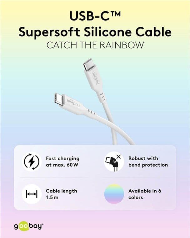 Cavo USB-C&trade Maschio/Maschio USB 2.0 in Silicone 1,5 metri Bianco - 13
