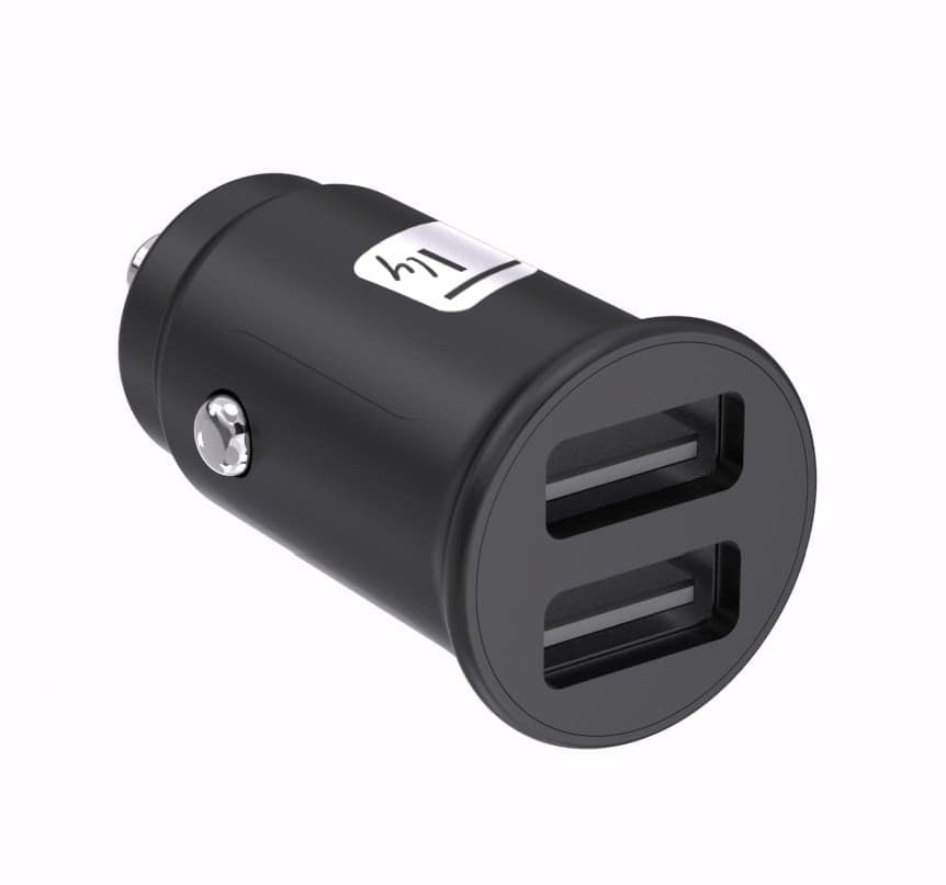 Mini Caricatore da Auto 2 Porte USB-A 5V/2.4A Nero - 3