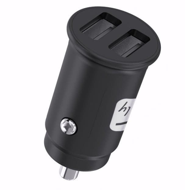 Mini Caricatore da Auto 2 Porte USB-A 5V/2.4A Nero - 4