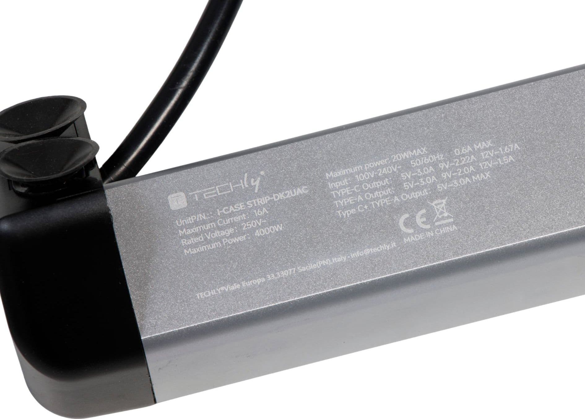 Multipresa da Tavolo 2 prese Italiane Bipasso 1 USB-C&trade e 1 USB-A - 4
