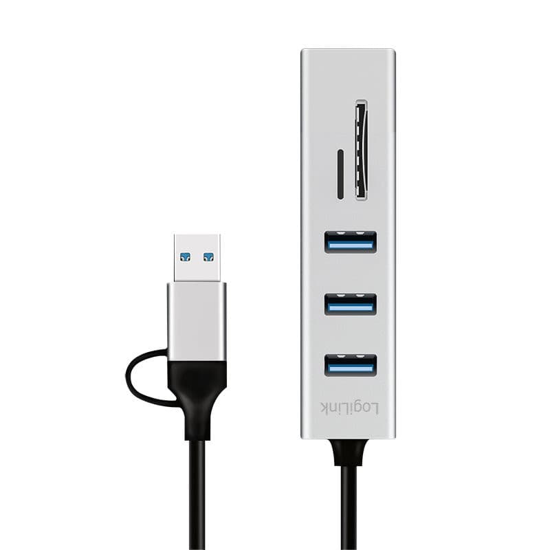Hub USB 3.2 3 porte USB-A, 2 SD/microSD Alluminio Silver - 7