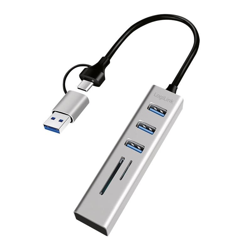 Hub USB 3.2 3 porte USB-A, 2 SD/microSD Alluminio Silver - 9