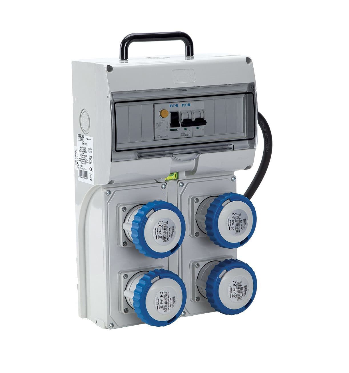 Quadro Elettrico KEY BOX 2 ASC IP65 4 prese 2P+T 16A Cavo 1,5m 3kW - 4