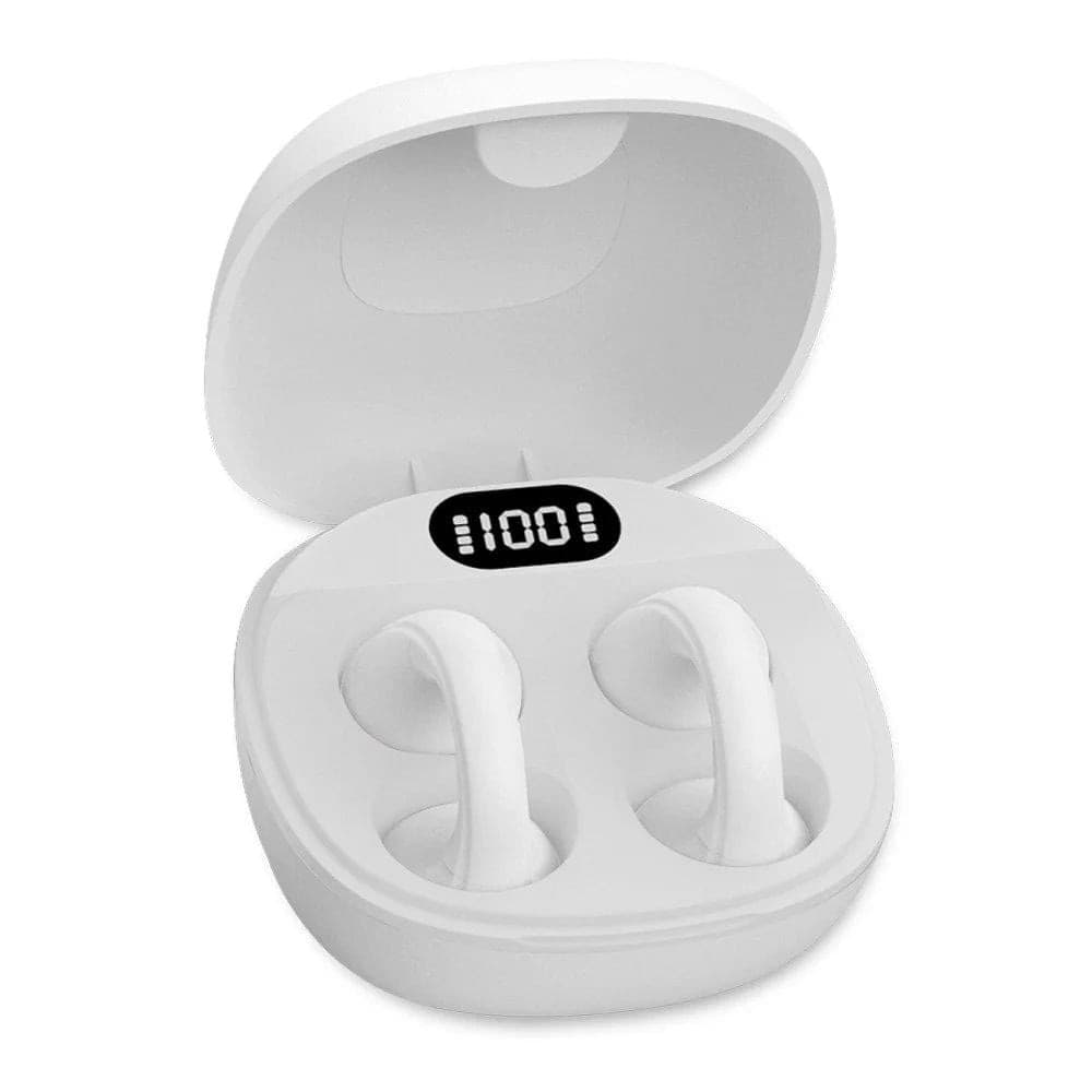 Cuffie Auricolari BT 5.4 TWS con Custodia di Ricarica USB-C&trade Smart Touch Screen LCD Bianco