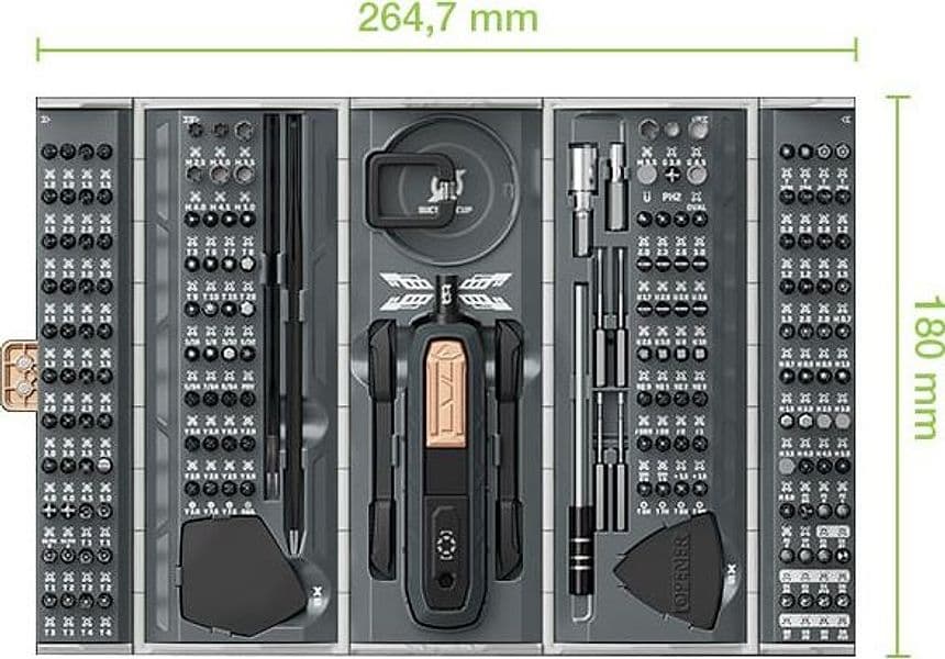 Set attrezzi 180 pezzi in 1 Cacciavite, Bussole e Punte - 2