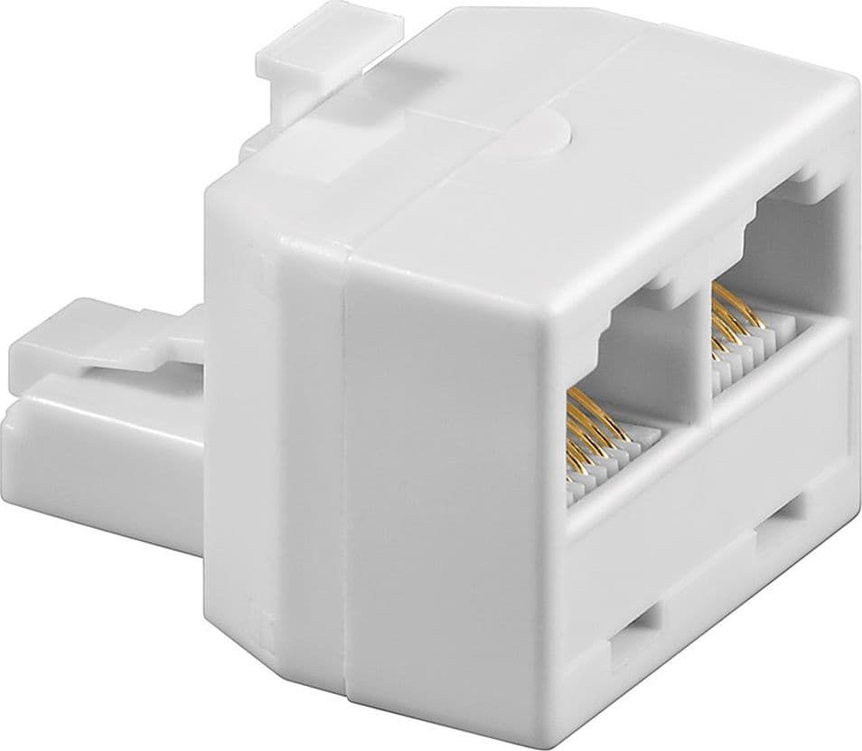 Adattatore a T ISDN 1xRJ45 M a 2xRJ45 F Bianco - 5