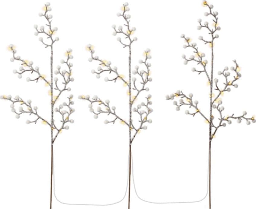 Set di 3 Alberi Luminosi con 75 LED Bianco Caldo IP44 - 3