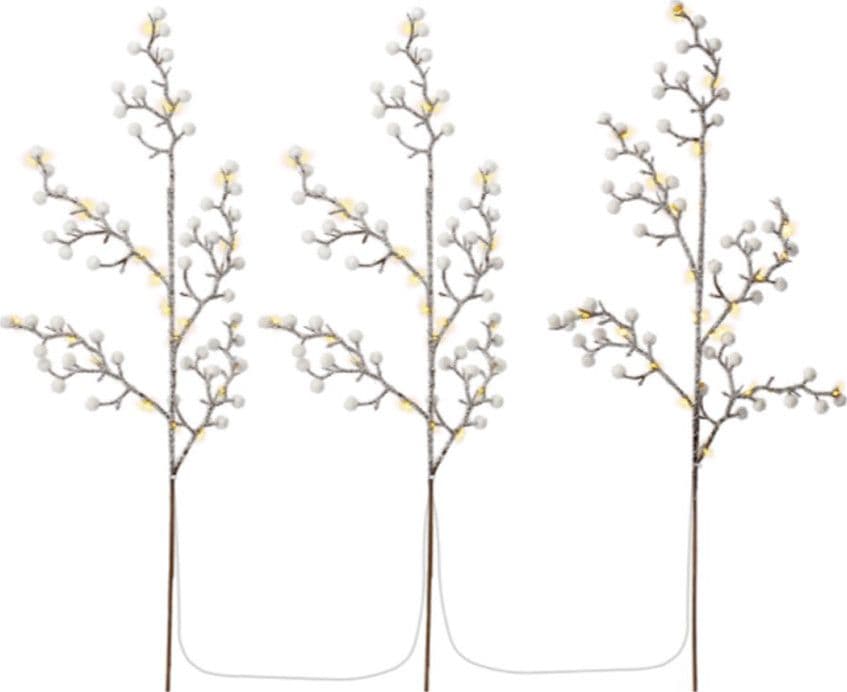 Set di 3 Alberi Luminosi con 75 LED Bianco Caldo IP44 - 6