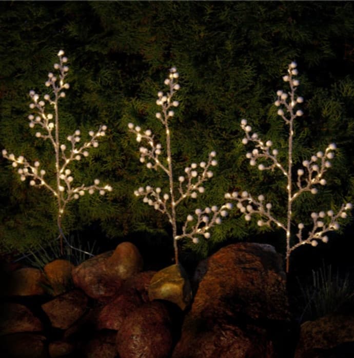 Set di 3 Alberi Luminosi con 75 LED Bianco Caldo IP44 - 10