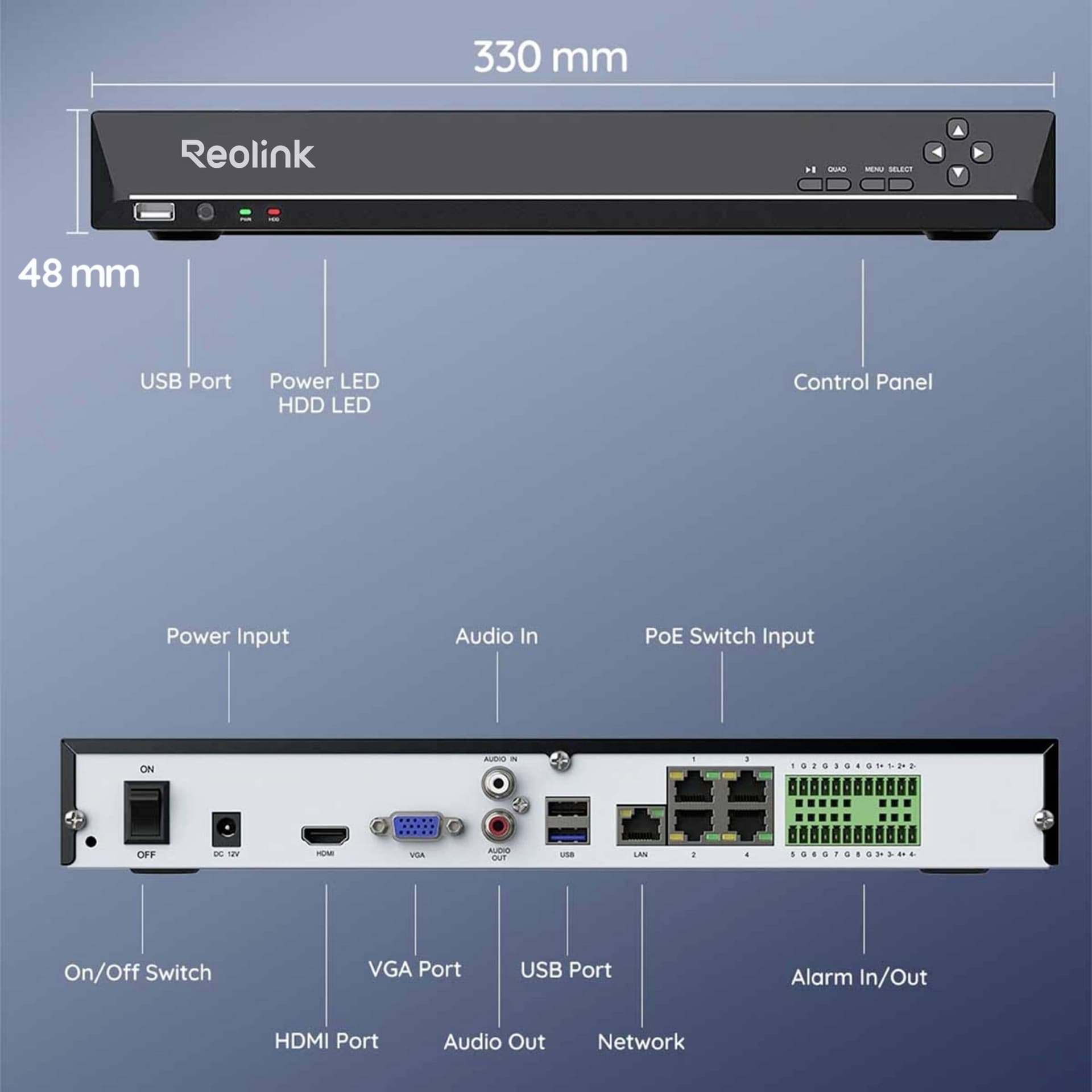 Videoregistratore NVR 36CH 16 MP 48 TB con HDMI e VGA, NVS36 - 2