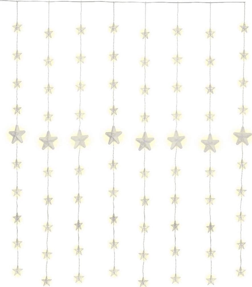 Tenda Luminosa con Stelle Natalizie 80 LED e Telecomando - 7